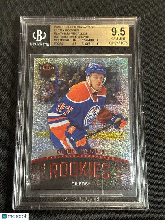 2015-16 Fleer Ultra Rookies Platinum Medallion Connor McDavid #96/99 BGS 9.5