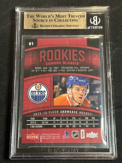 2015-16 Fleer Ultra Rookies Platinum Medallion Connor McDavid #96/99 BGS 9.5