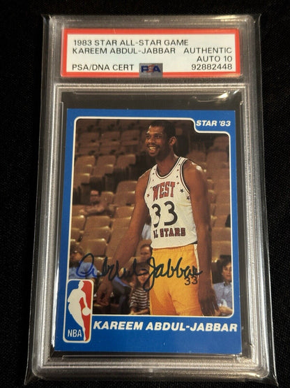 1983 STAR ALL-STAR KAREEM ABDUL-JABBAR PSA/DNA 10 Autograph