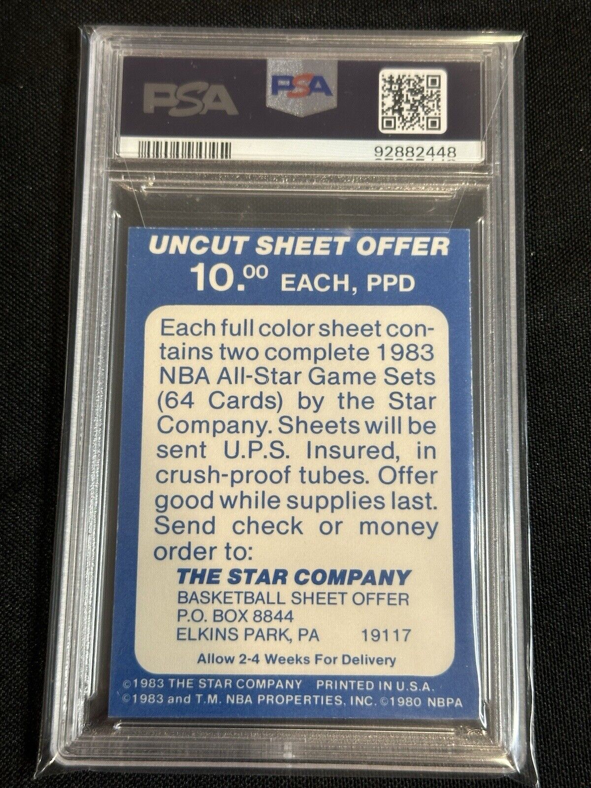 1983 STAR ALL-STAR KAREEM ABDUL-JABBAR PSA/DNA 10 Autograph