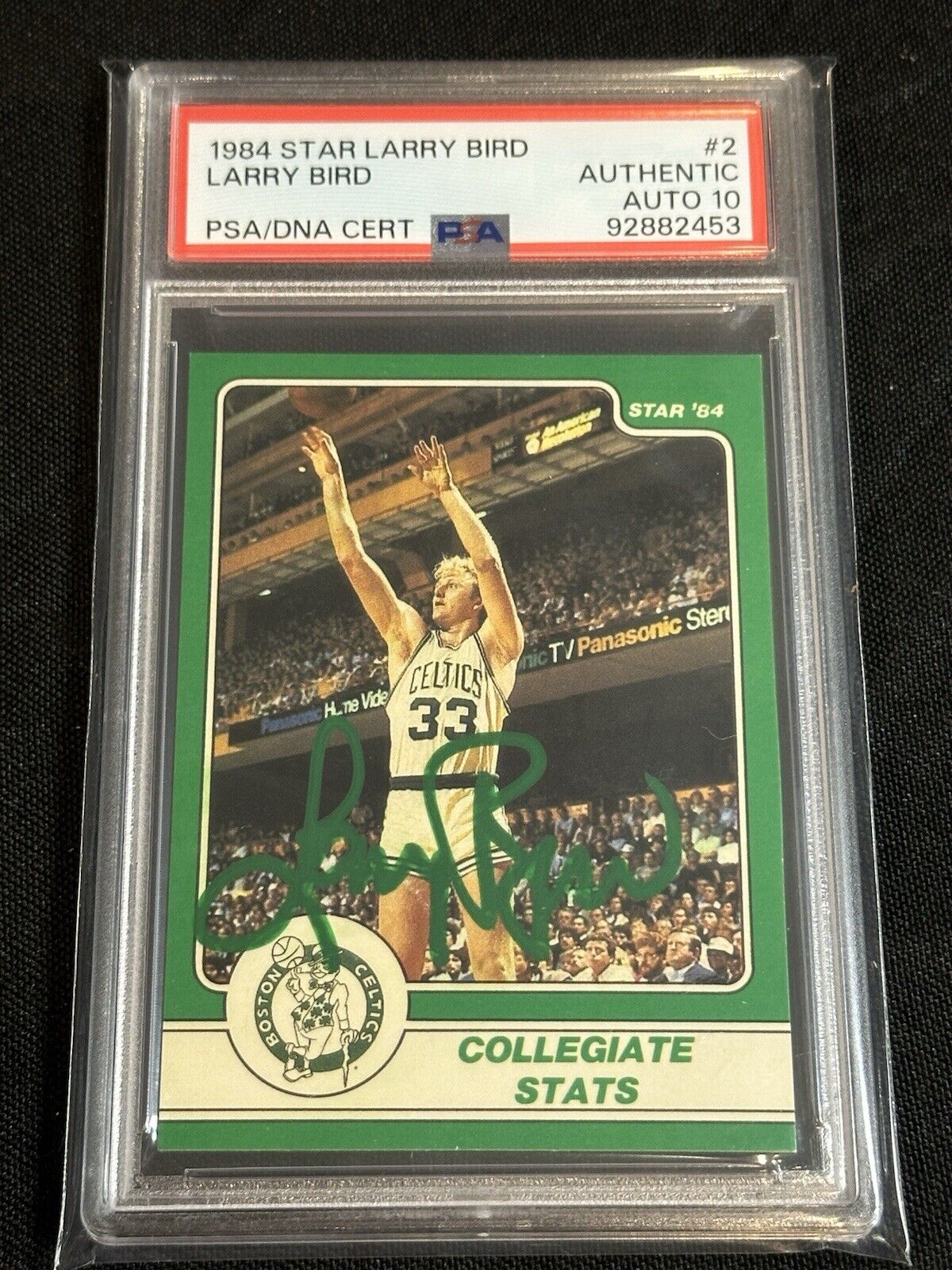 LARRY BIRD SIGNED AUTO 1984 STAR #2 BOSTON CELTICS  PSA/DNA 10 Autograph