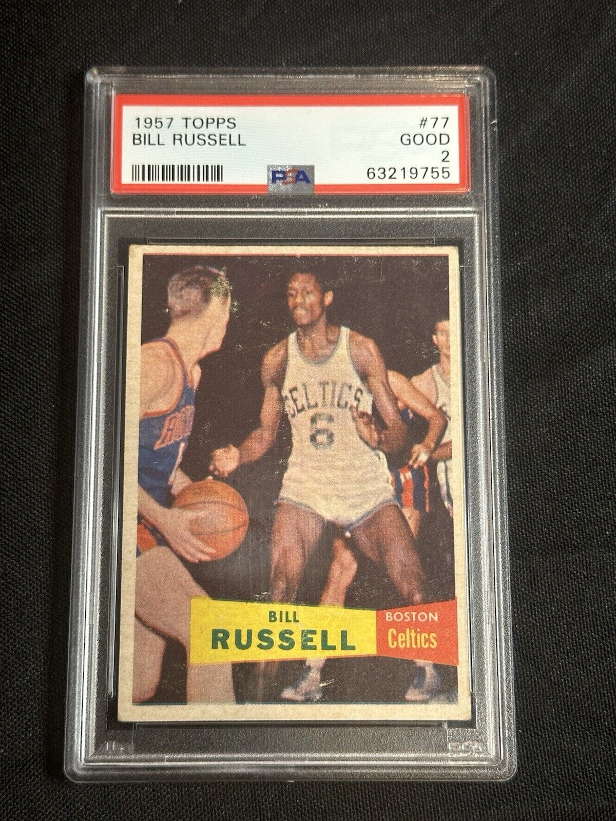 1957 Topps #77 Bill Russell Celtics RC HOF San Francisco PSA 2 - GOOD