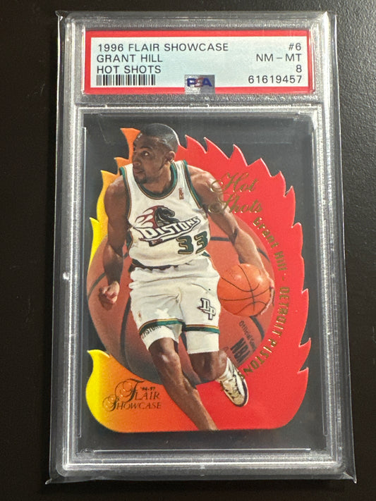 1996 Flair Showcase Hot Shots Grant Hill #6 PSA 8