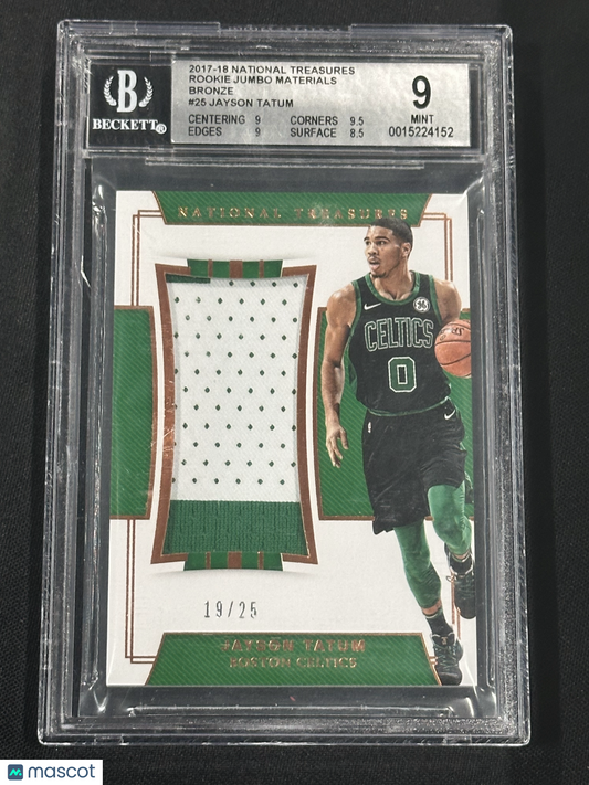 2017  National Treasures Rookie Jumbo Materials Bronze Jayson Tatum #25 BGS 9