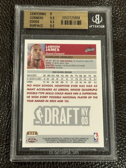 2003-04 Topps Chrome #111 Lebron James RC Rookie BGS 9.5