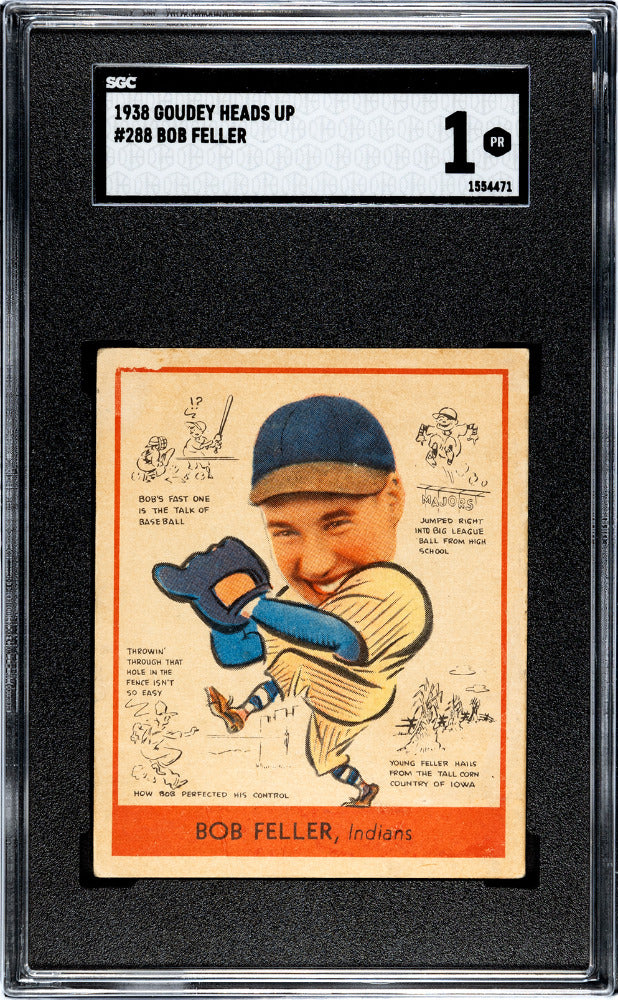 1938 Goudey Heads Up Bob Feller #288 SGC 1