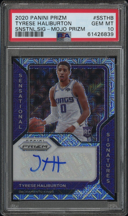 2020 Panini Prizm Sensational Signatures MOJO #/25 Tyrese Haliburton PSA 10