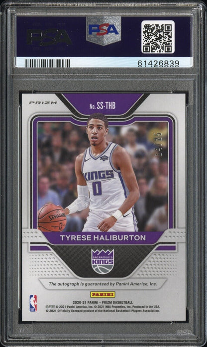 2020 Panini Prizm Sensational Signatures MOJO #/25 Tyrese Haliburton PSA 10