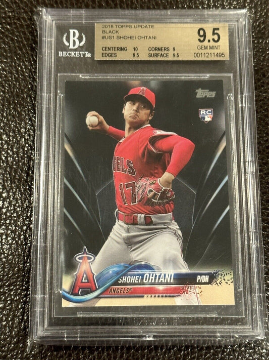 SHOHEI OHTANI BGS 9.5 2018 TOPPS UPDATE #US1 ROOKIE BLACK #/67 ANGELS RC LOW POP