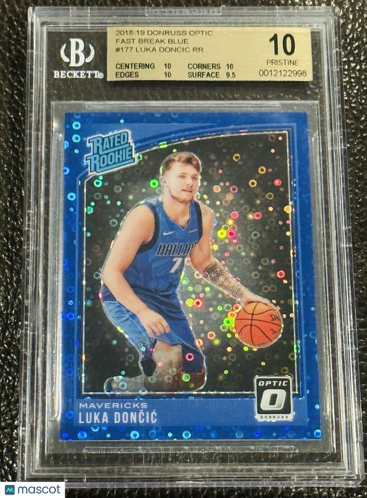 2018 Donruss Optic Blue Fast Break #177 Luka Doncic RC Rookie /50 - BGS 10 POP 2