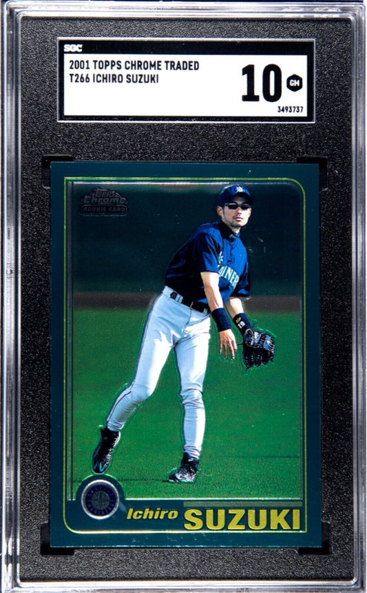 Ichiro Suzuki 2001 Topps Chrome Traded Rookie RC T266 SGC 10 GEM MINT MARINERS