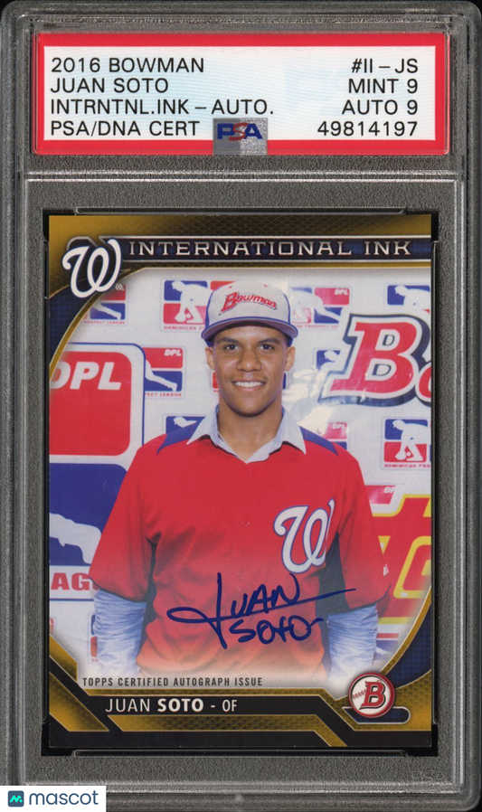 2016 Bowman International Ink Juan Soto #II-JS PSA 9 #/99