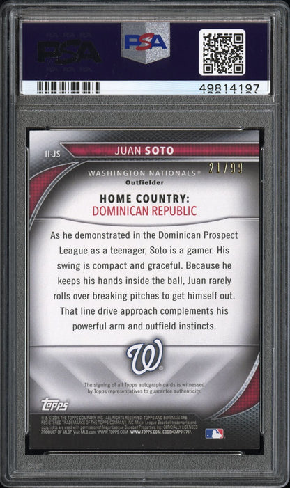 2016 Bowman International Ink Juan Soto #II-JS PSA 9 #/99