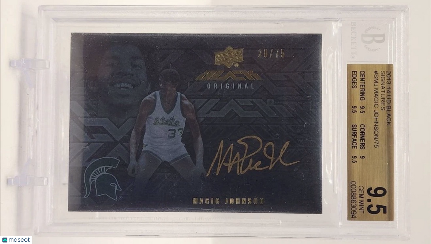 2013 UD Black Signatures Magic Johnson /75 BGS 9.5