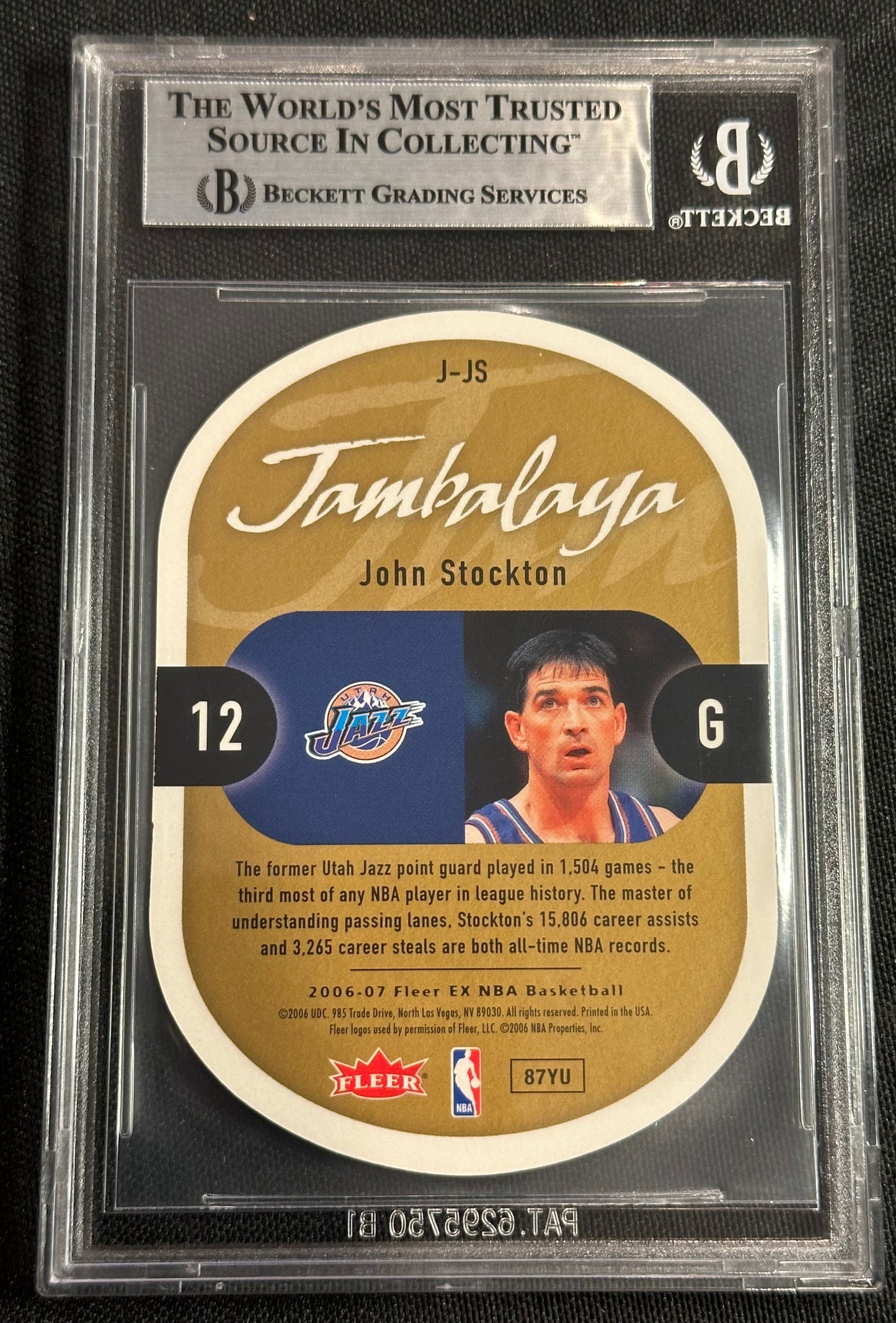 2006-07 E-X Jambalaya John Stockton #JJS BGS 8.5