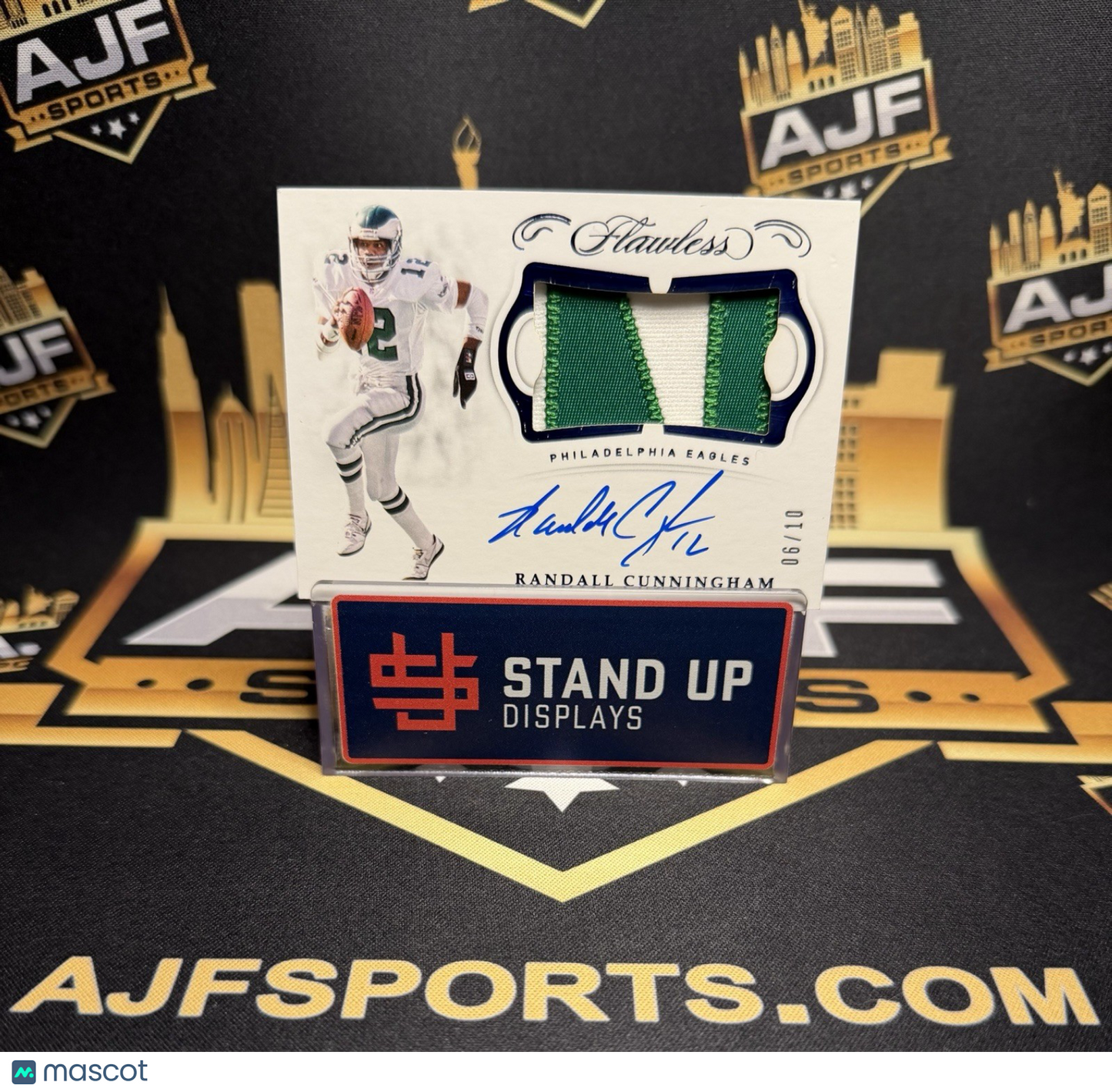 2018 Panini Flawless Randall Cunningham #6/10 On-Card Patch Auto Autograph