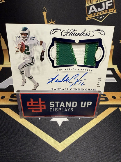 2018 Panini Flawless Randall Cunningham #6/10 On-Card Patch Auto Autograph