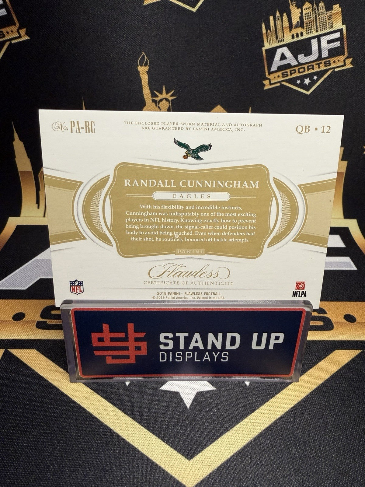 2018 Panini Flawless Randall Cunningham #6/10 On-Card Patch Auto Autograph