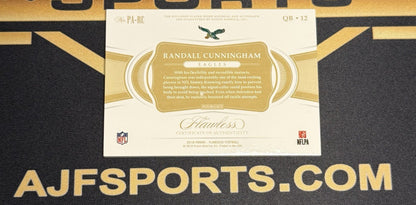 2018 Panini Flawless Randall Cunningham #6/10 On-Card Patch Auto Autograph