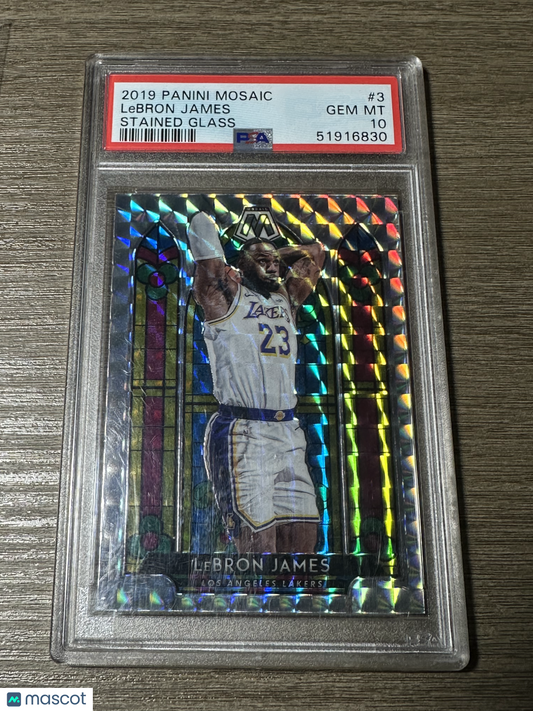 2019 Panini Mosaic Stained Glass LeBron James #3 PSA 10
