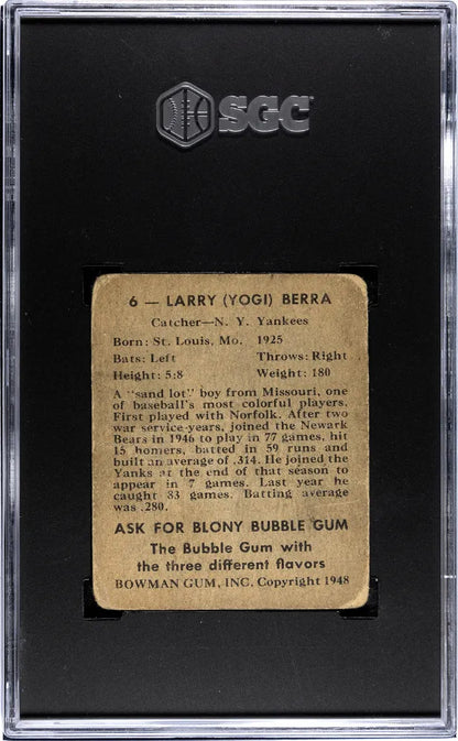 1948 Bowman Yogi Berra #6 SGC 1