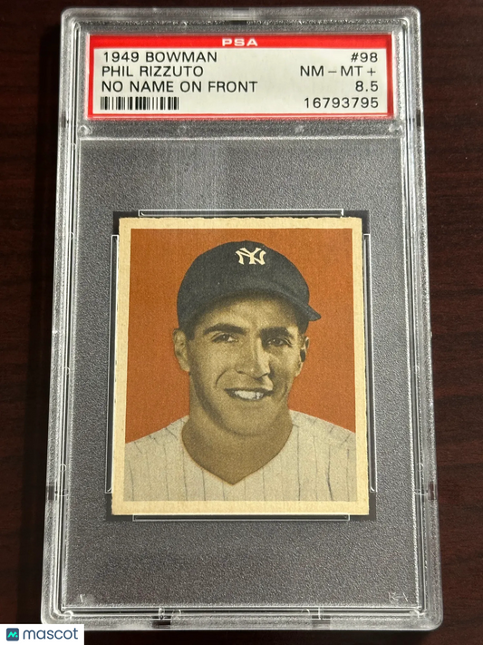 1949 Bowman Phil Rizzuto #98 No Name On Front PSA 8.5
