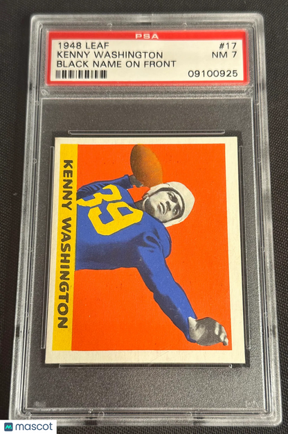 1948 Leaf Kenny Washington #17 Black Name On Front PSA 7