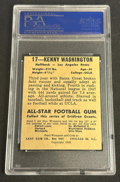 1948 Leaf Kenny Washington #17 Black Name On Front PSA 7