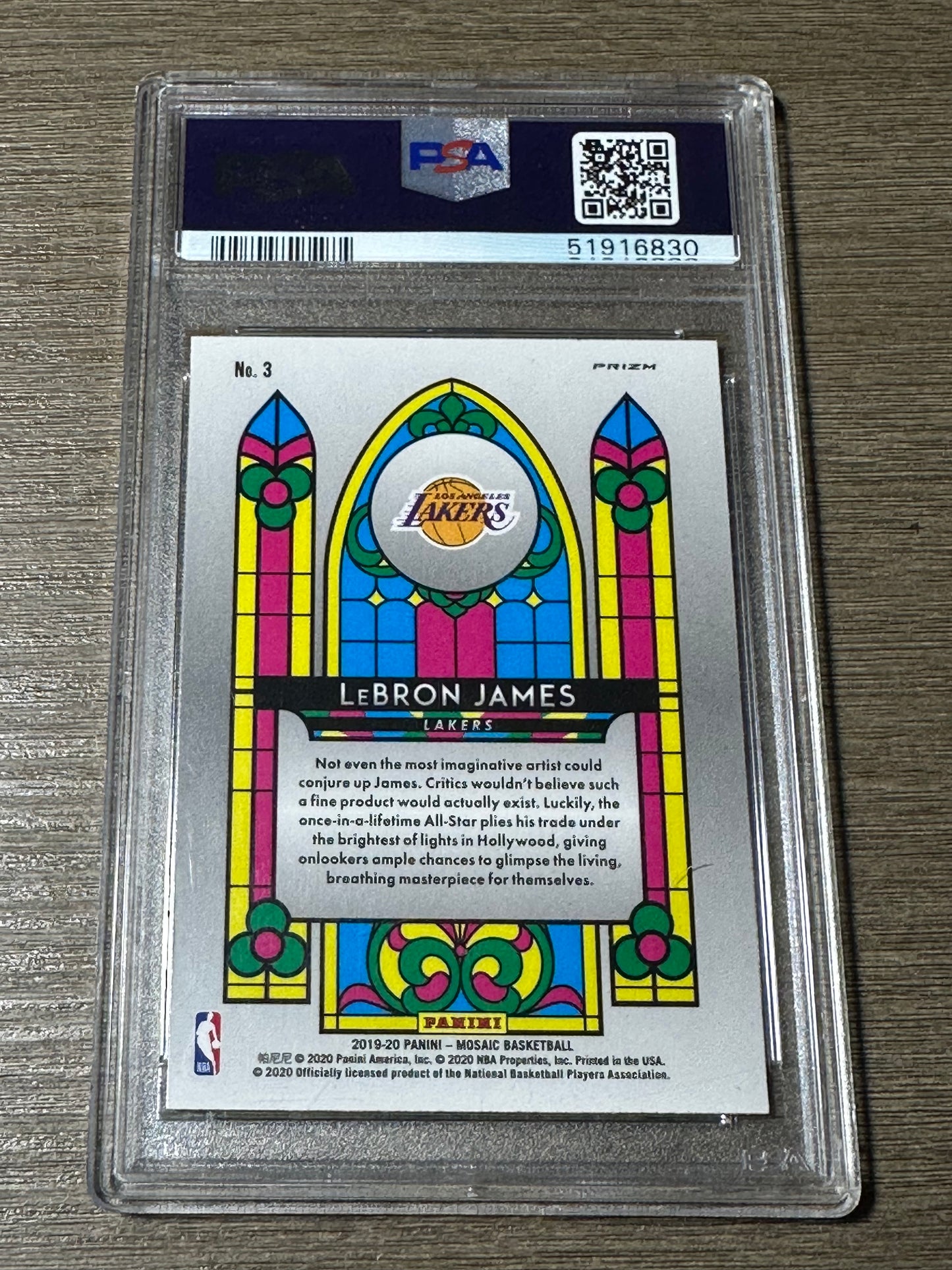 2019 Panini Mosaic Stained Glass LeBron James #3 PSA 10