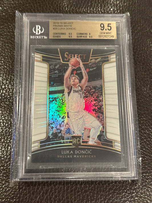 2018-19 Select Prizms White Luka Doncic #25 BGS 9.5 #/149