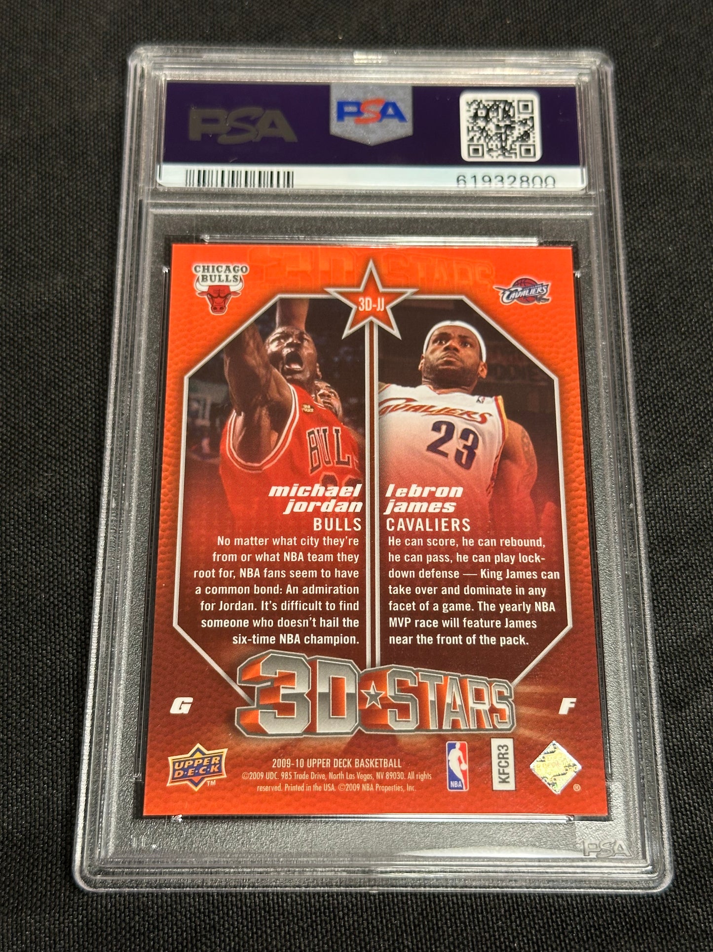 2009 Upper Deck 3D NBA Stars L. James M. Jordan #3D-JJ PSA 10