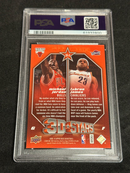 2009 Upper Deck 3D NBA Stars L. James M. Jordan #3D-JJ PSA 10