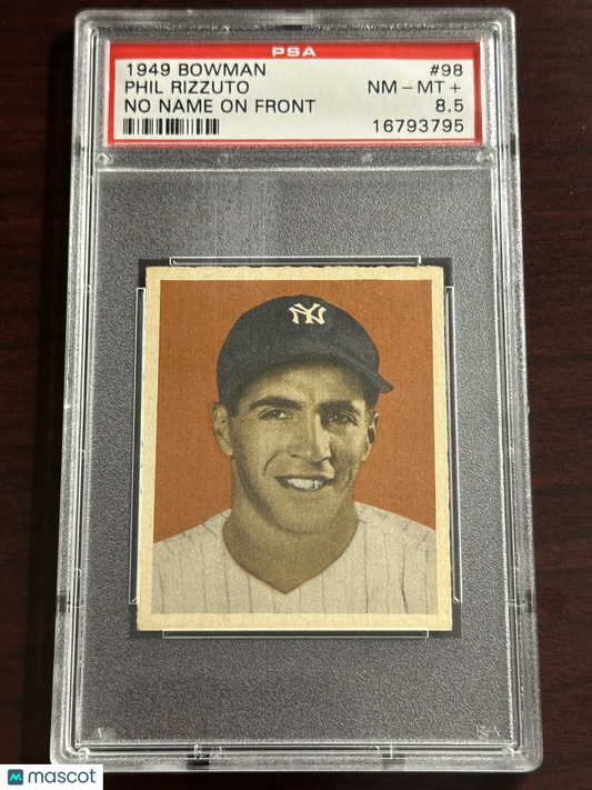 1949 Bowman Phil Rizzuto #98 No Name On Front PSA 8.5