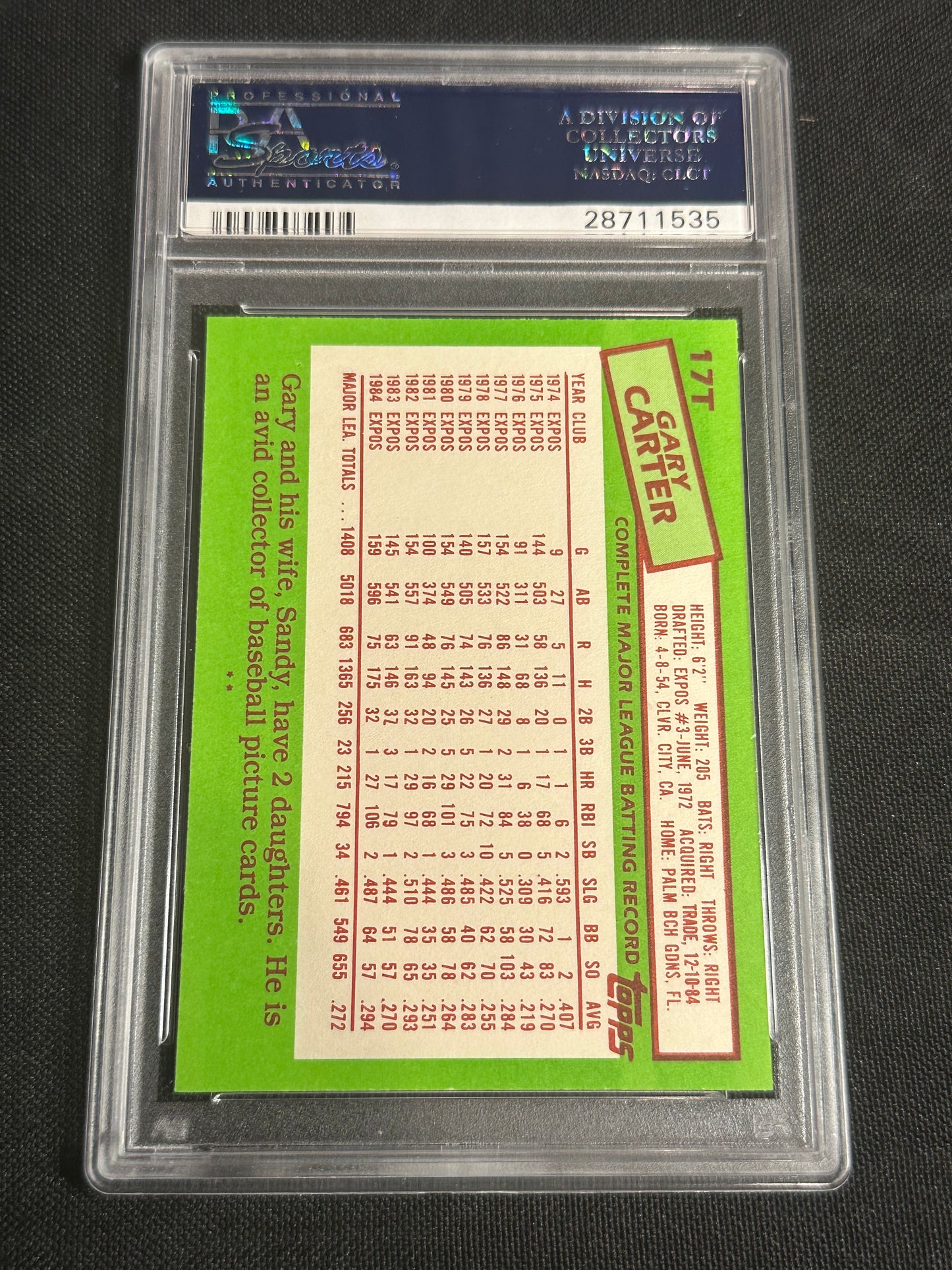 1985 Topps Traded Gary Carter #17T PSA 10