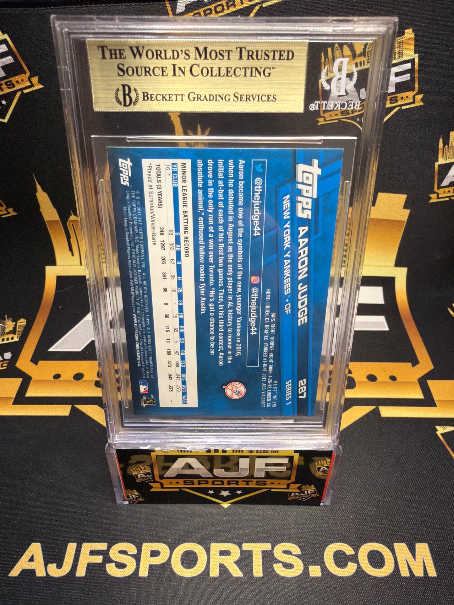 2017 Topps Aaron Judge #287A Rookie BGS 9.5