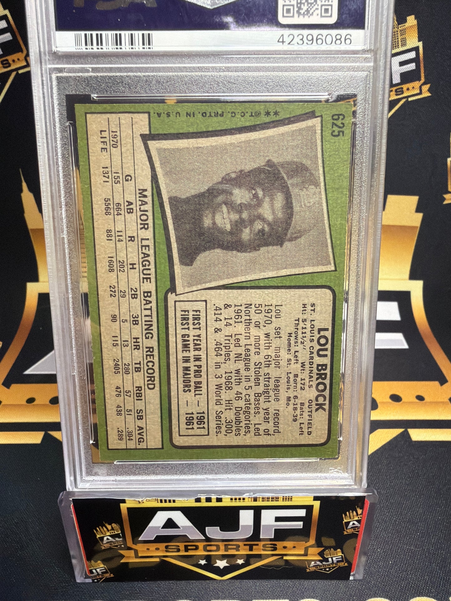 1971 Topps Lou Brock #625 PSA 8