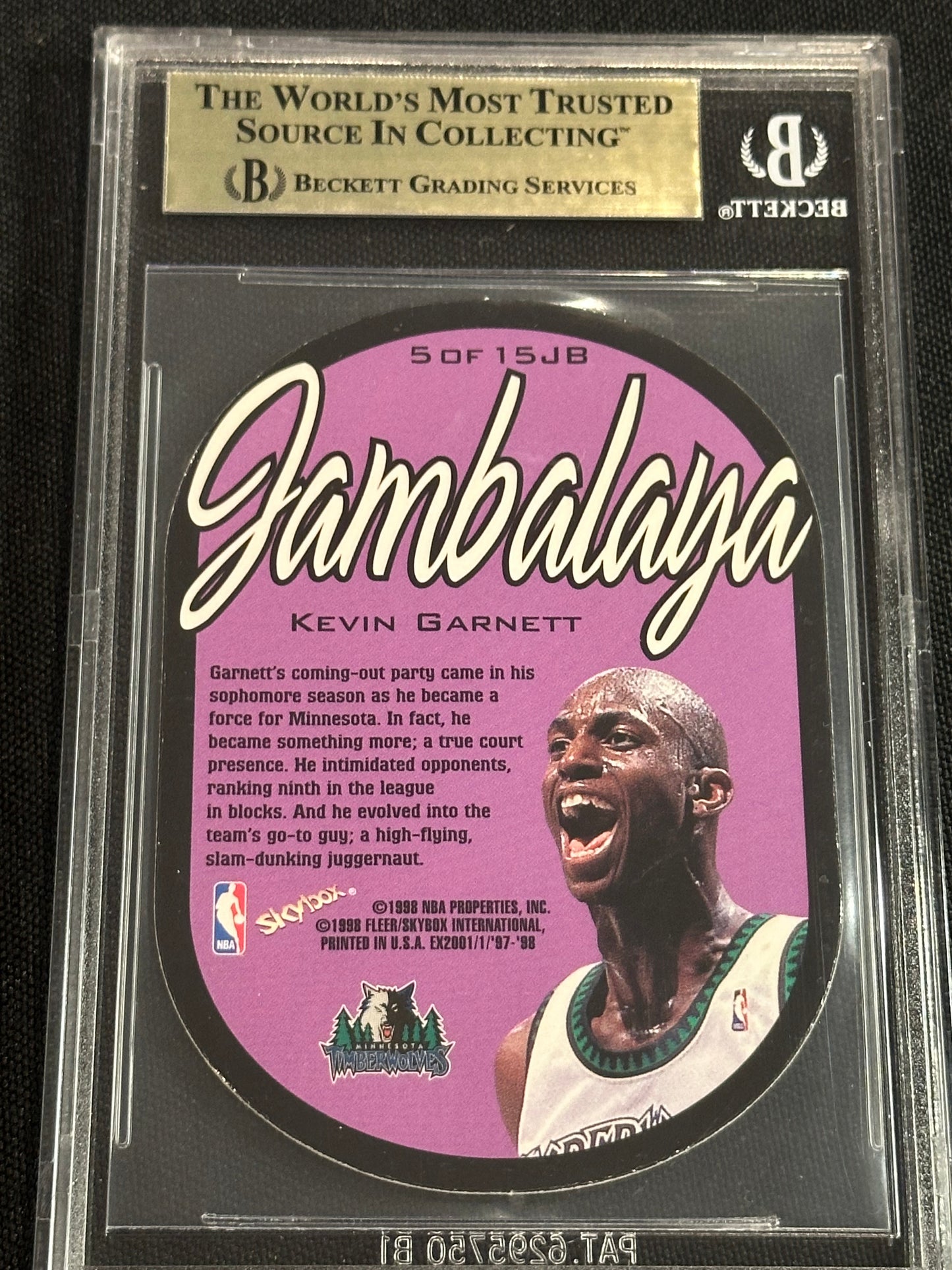 1997-98 E-X2001 Jambalaya Kevin Garnett #5 BGS 9.5