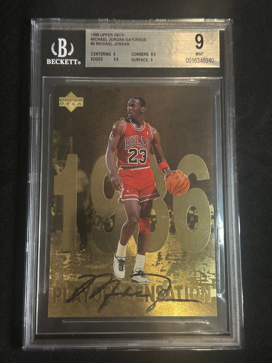 1998 Upper Deck Michael Jordan Gatorade Michael Jordan #2 BGS 9