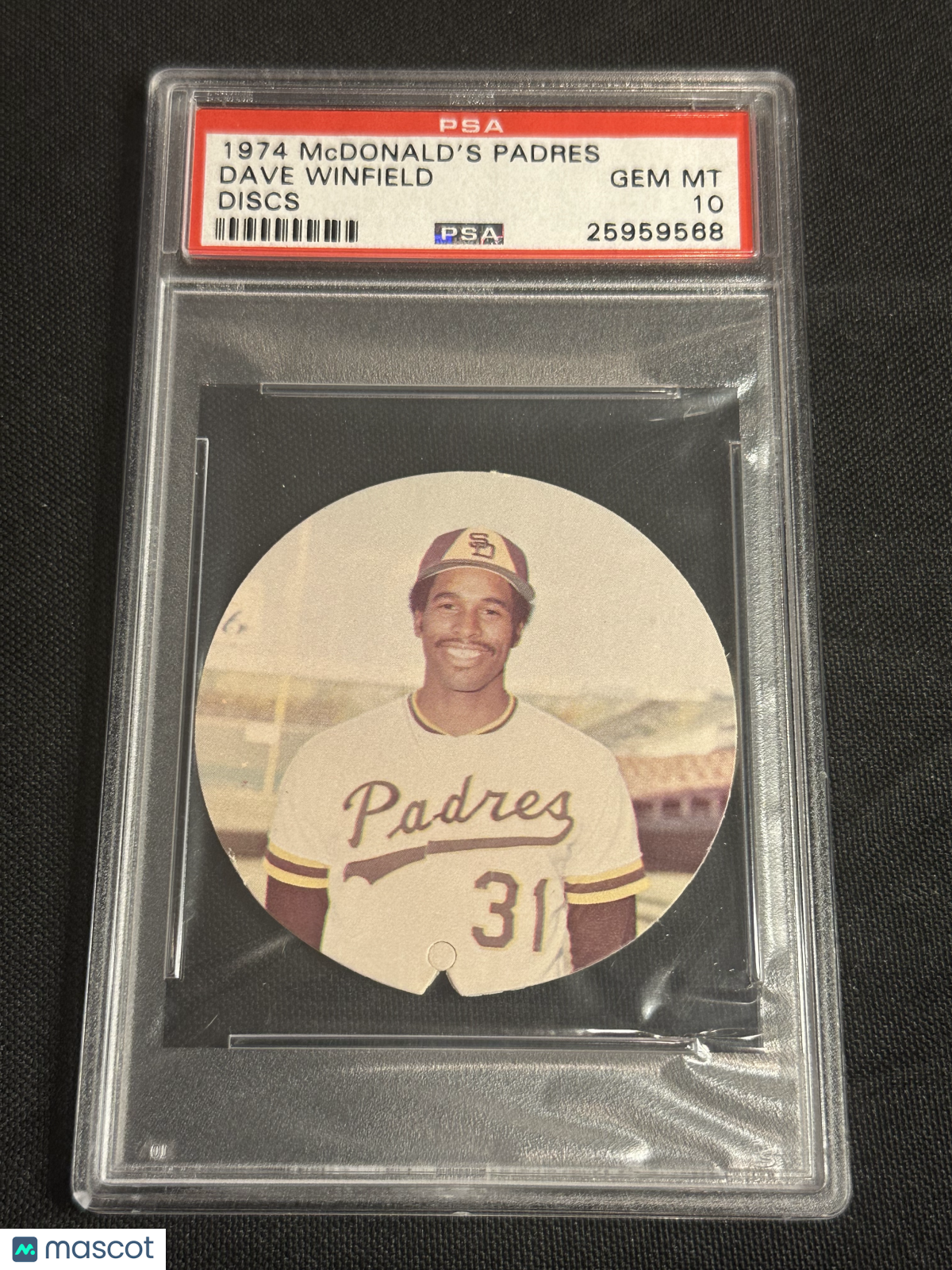 1974 Mcdonald's Padres Disc Dave Winfield Discs PSA 10