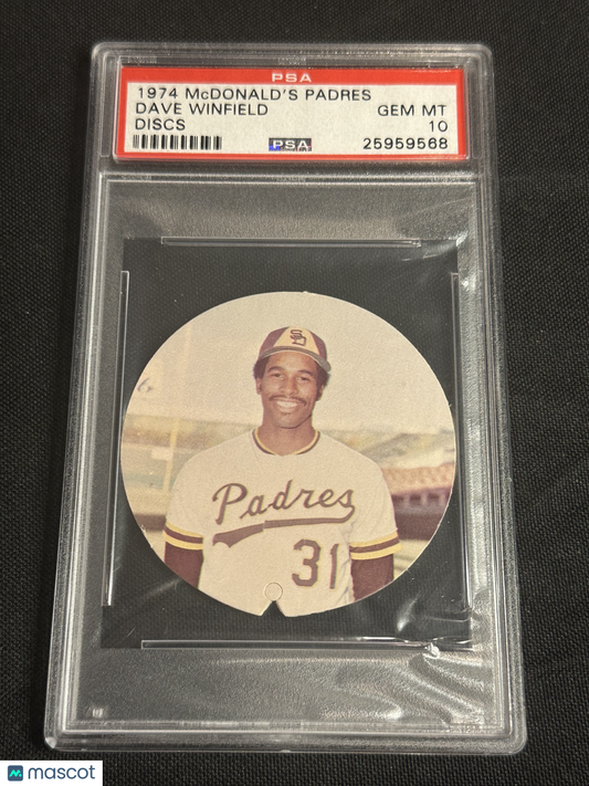 1974 Mcdonald's Padres Disc Dave Winfield Discs PSA 10