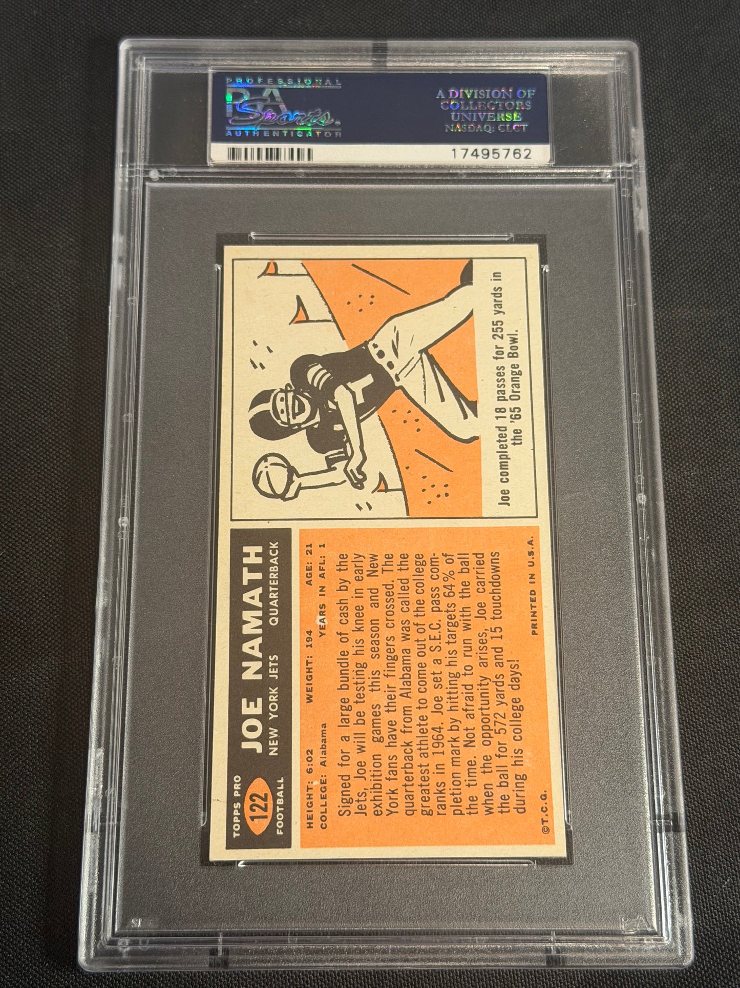 1965 Topps Joe Namath #122 PSA 6