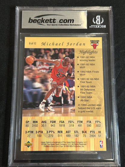 1998 Upper Deck Michael Jordan Gatorade Michael Jordan #8 BGS 9