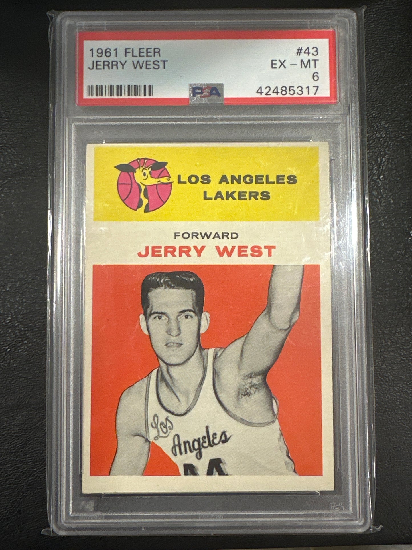 1961 Fleer Jerry West #43 PSA 6 SHARP