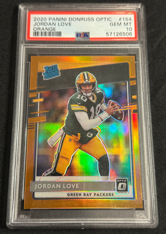 2020 Panini Donruss Optic Jordan Love #154 Orange PSA 10 # /199