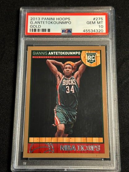 2013 Panini Hoops G. Antetokounmpo #275 Gold PSA 10