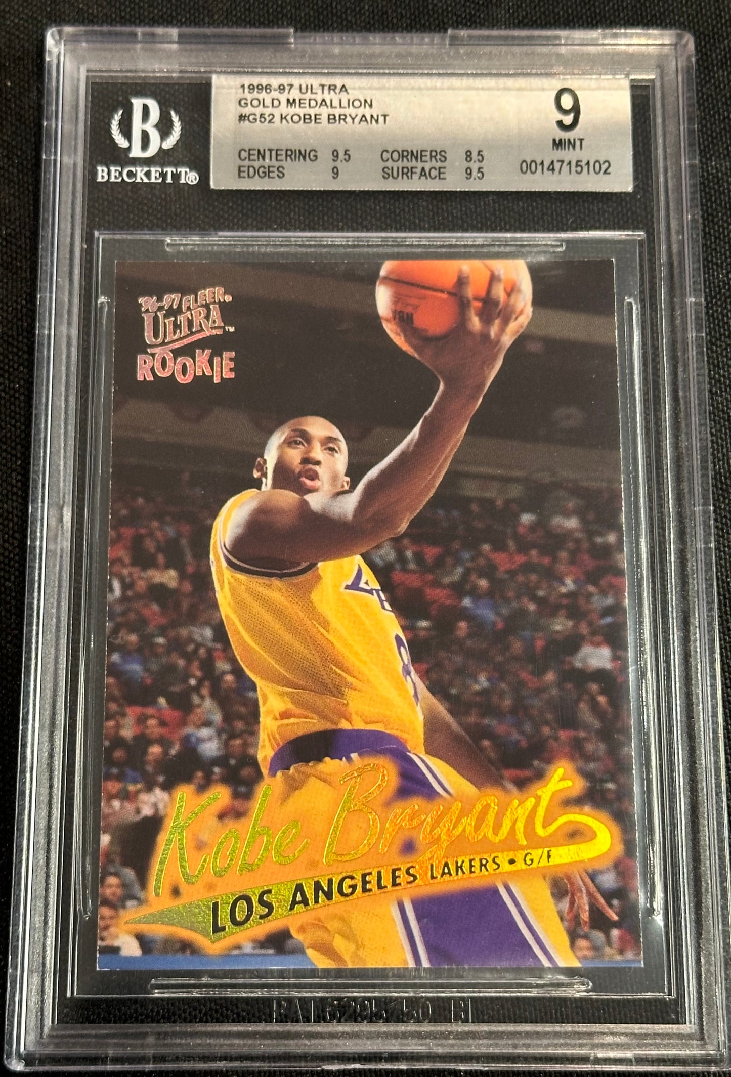 1996-97 Ultra Gold Medallion Kobe Bryant #G52 BGS 9