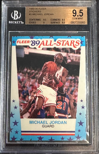 1989-90 Fleer Stickers Michael Jordan #3 BGS 9.5