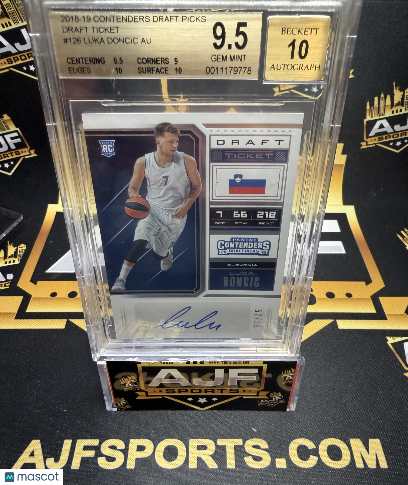 2018 Panini Contenders Draft Picks Draft Ticket Luka Doncic #126 BGS 9.5