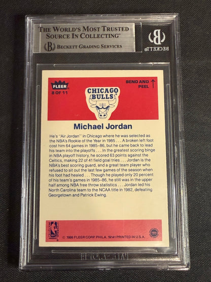 1986 Fleer Stickers Michael Jordan #8 BGS 7