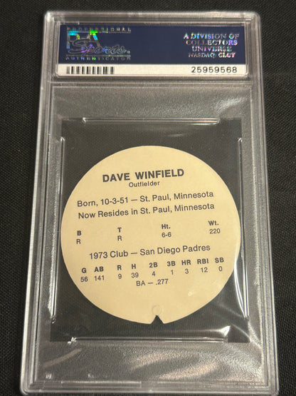 1974 Mcdonald's Padres Disc Dave Winfield Discs PSA 10
